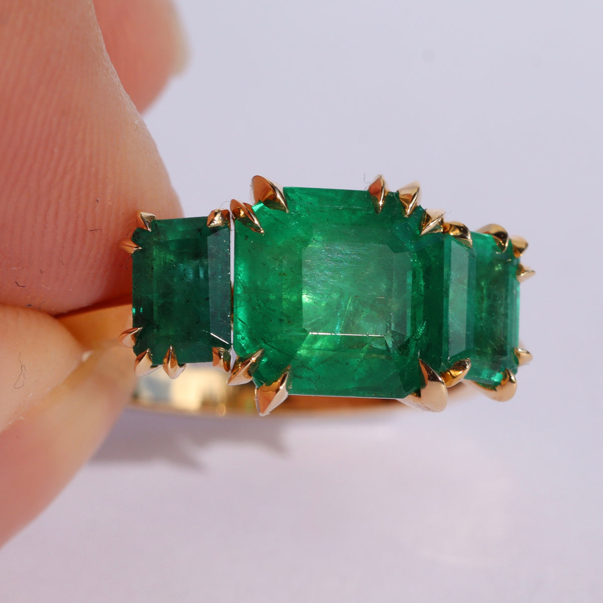 Emerald Makhaira Trilogy Ring
