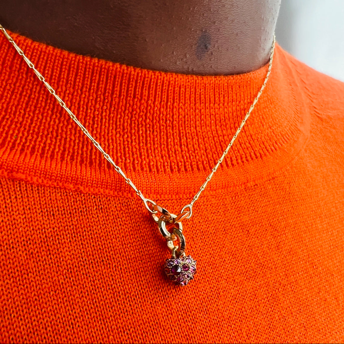 Barbed Lavender Diamond Heart Charm