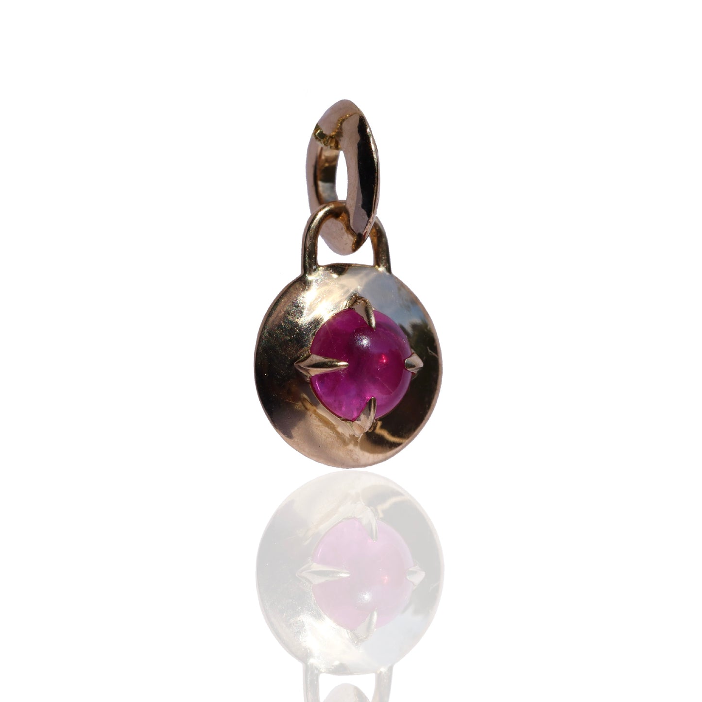 Ruby Jelly Bean Compass Pendant