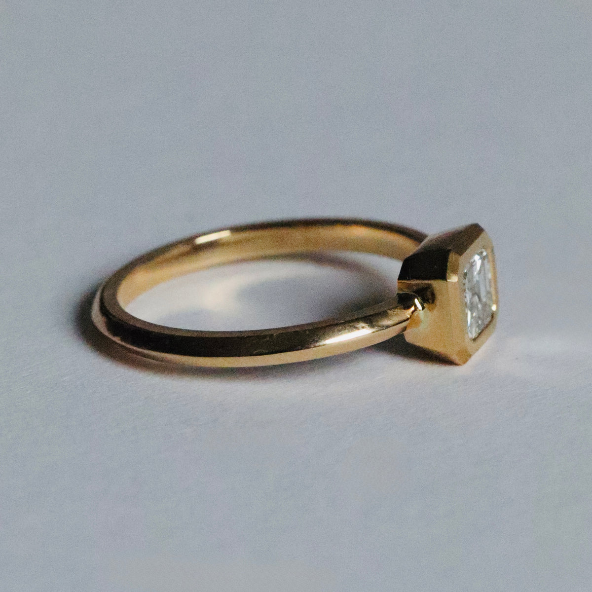 Asscher Cut Diamond Frame Solitaire