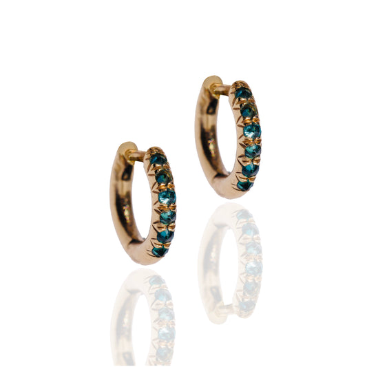 Barbed Aqua Diamond Mini Huggies