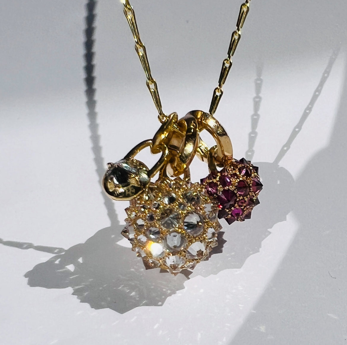 Barbed Lavender Diamond Heart Charm