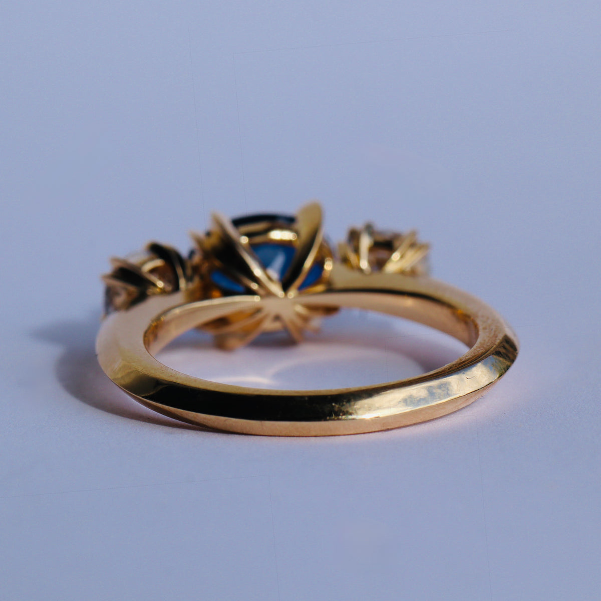 Sapphire and diamond Makhaira Trilogy Ring