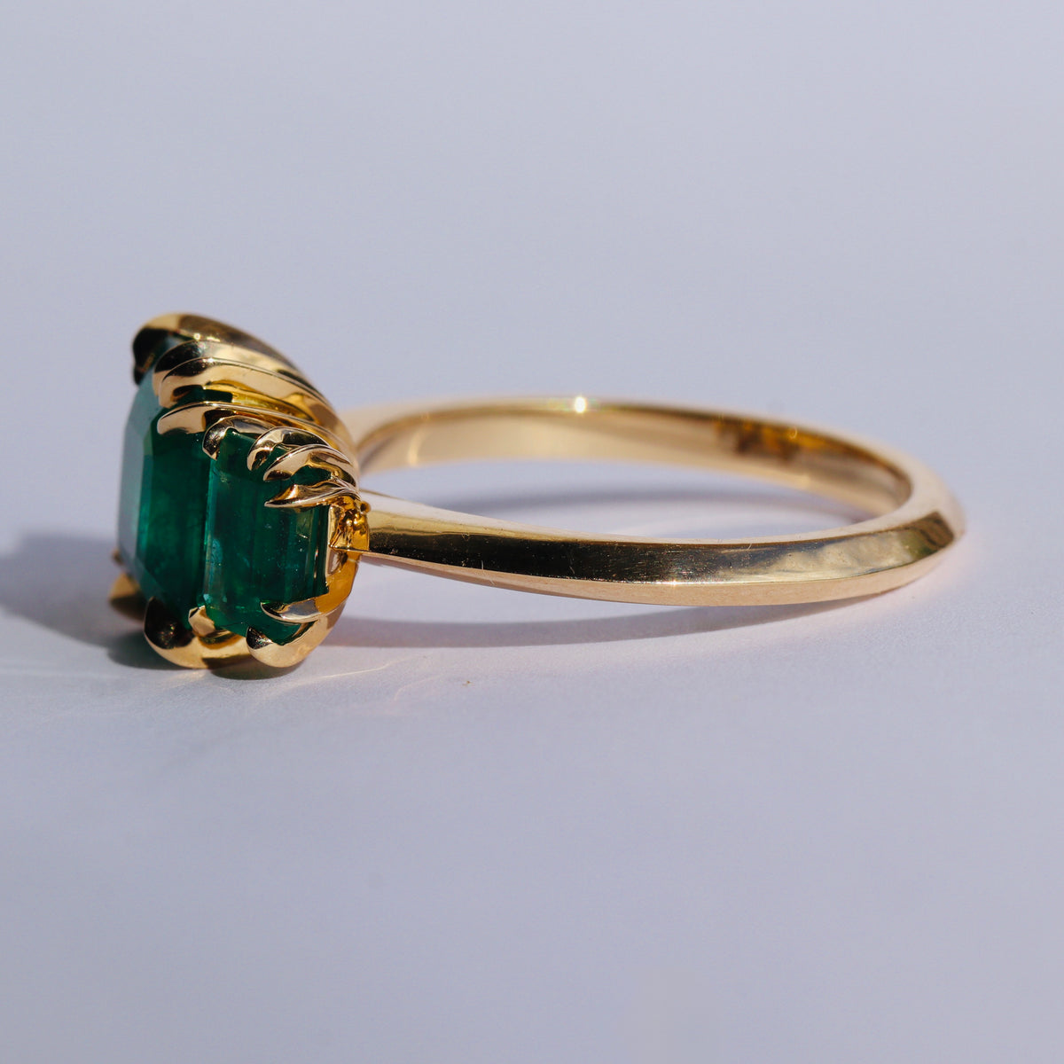 Emerald Makhaira Trilogy Ring