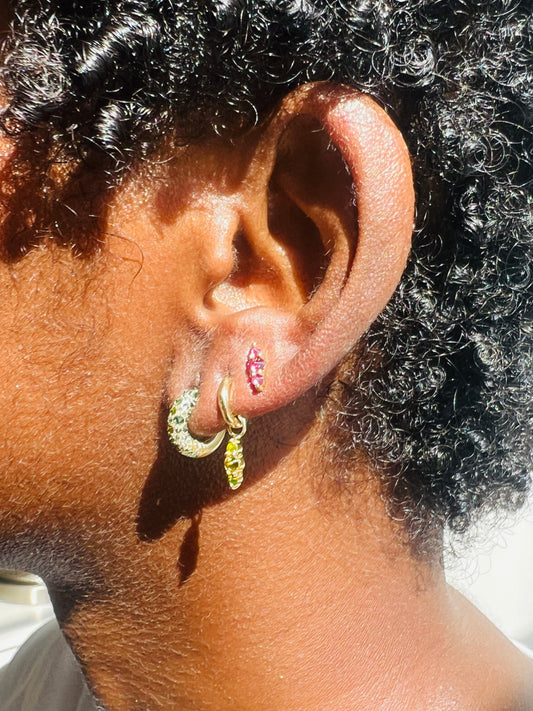 Barbed Emerald Lina Studs