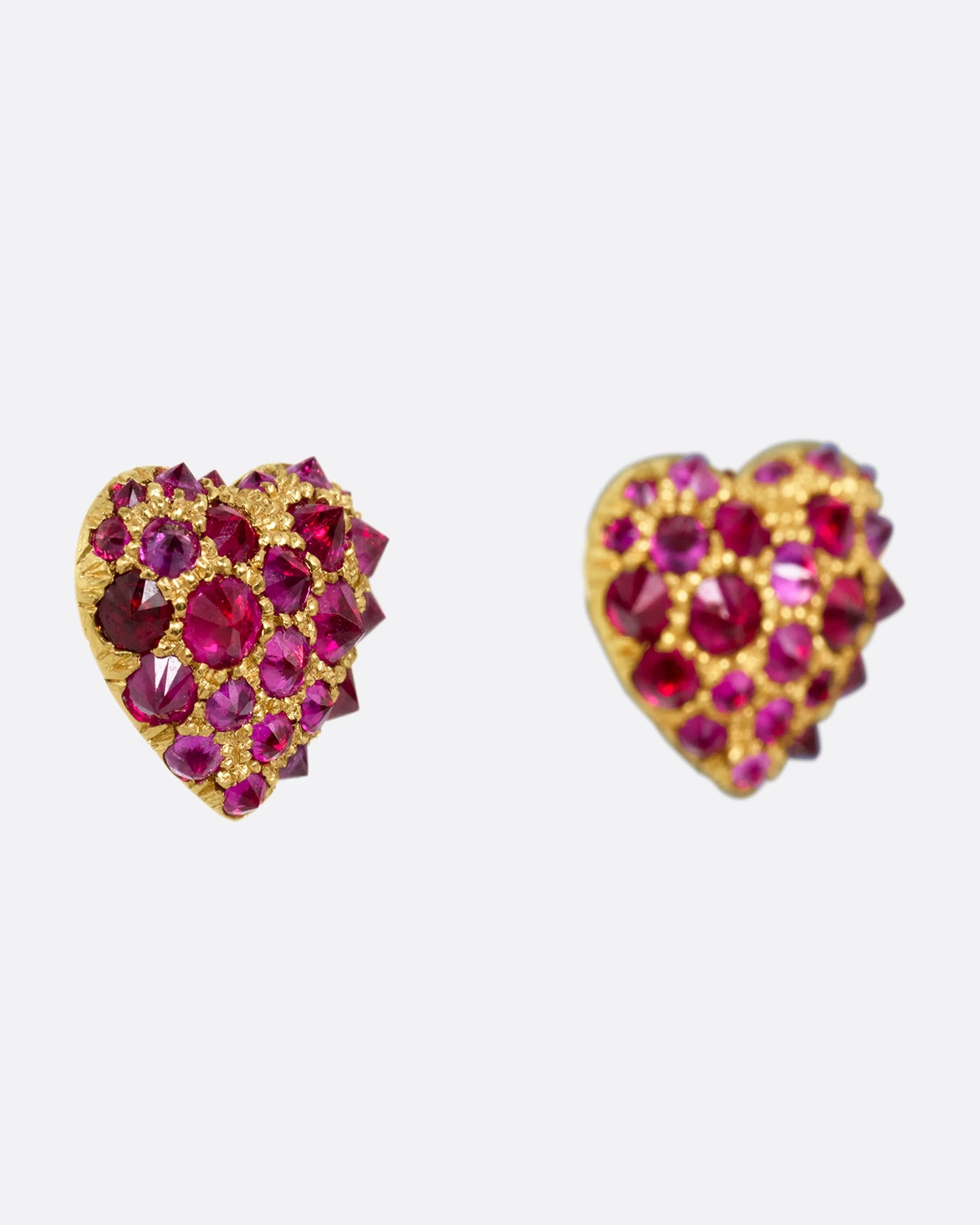 Tough Love Ruby Heart Earrings