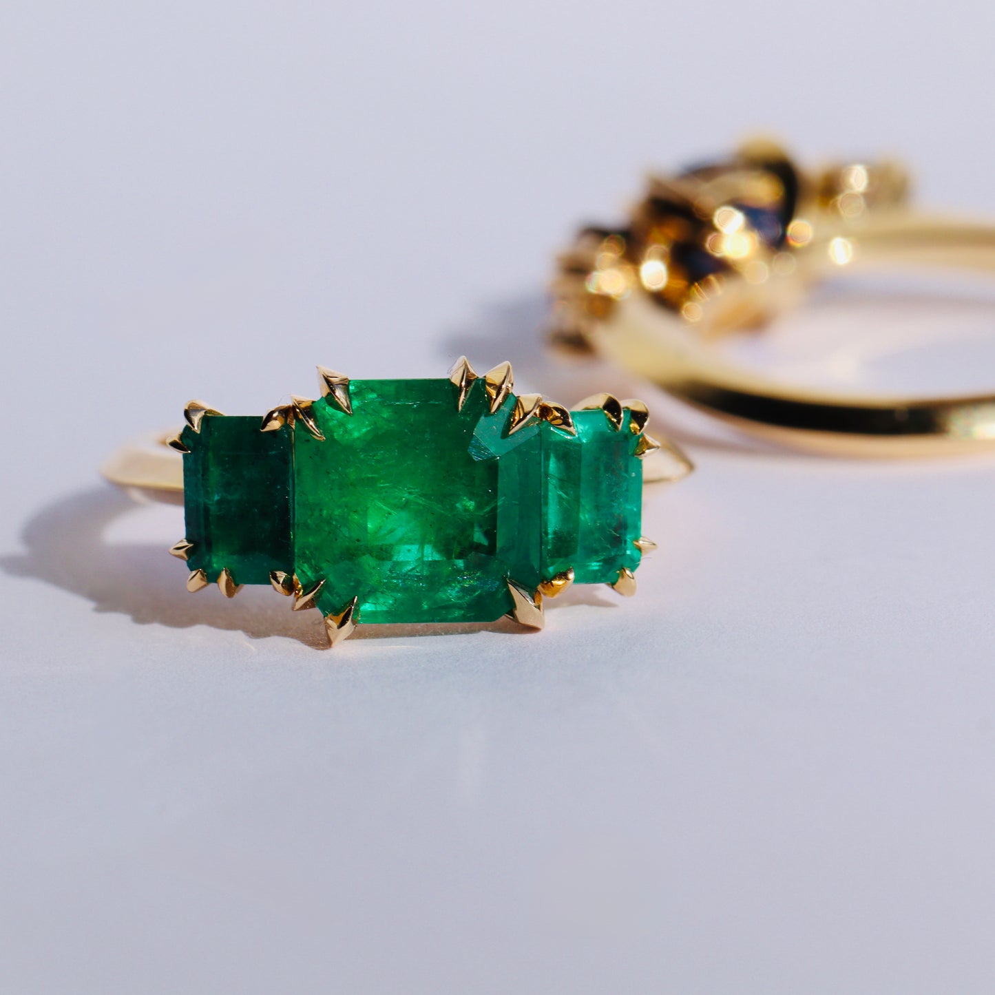 Emerald Makhaira Trilogy Ring