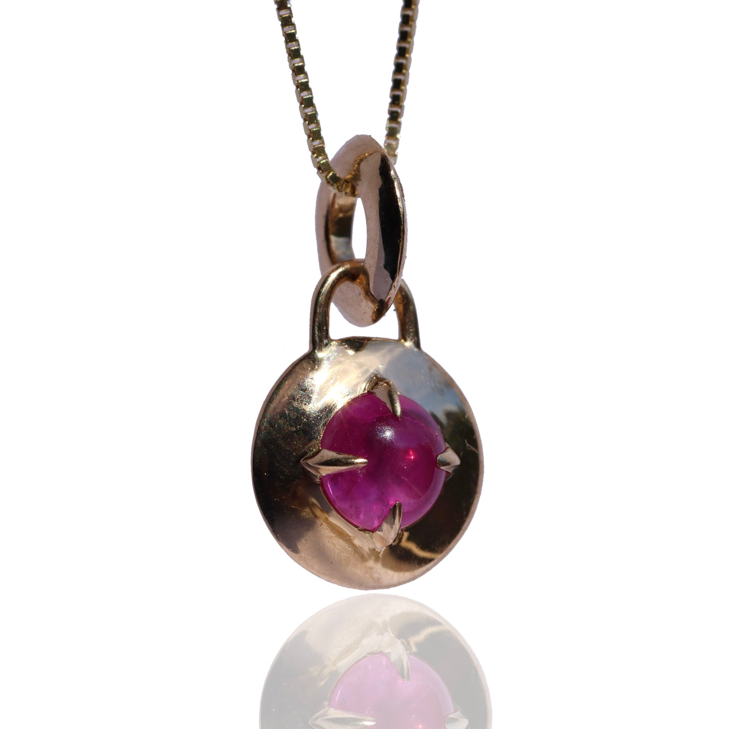 Ruby Jelly Bean Compass Pendant