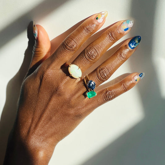 Opal Compass Ring - ooak