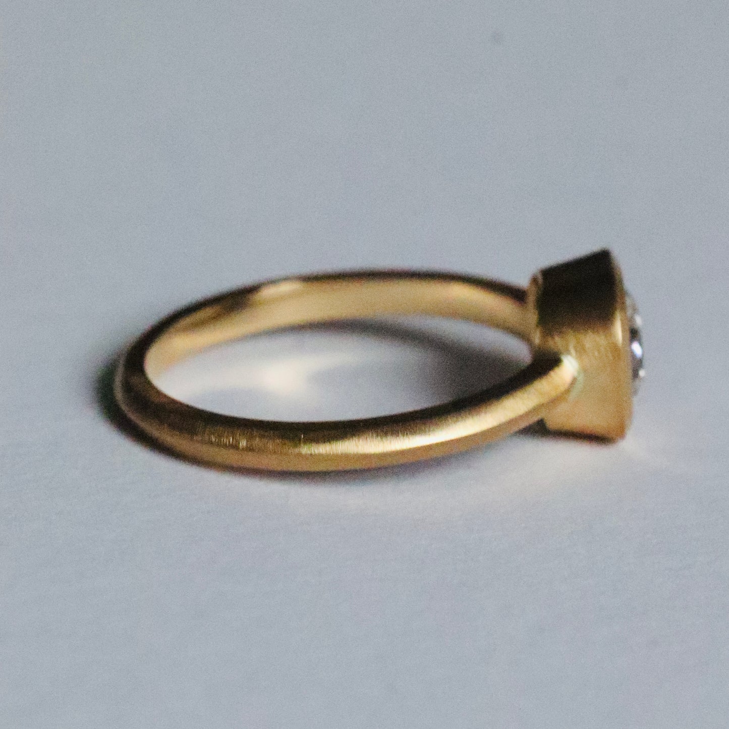 Champagne Cushion Cut Diamond Frame Solitaire