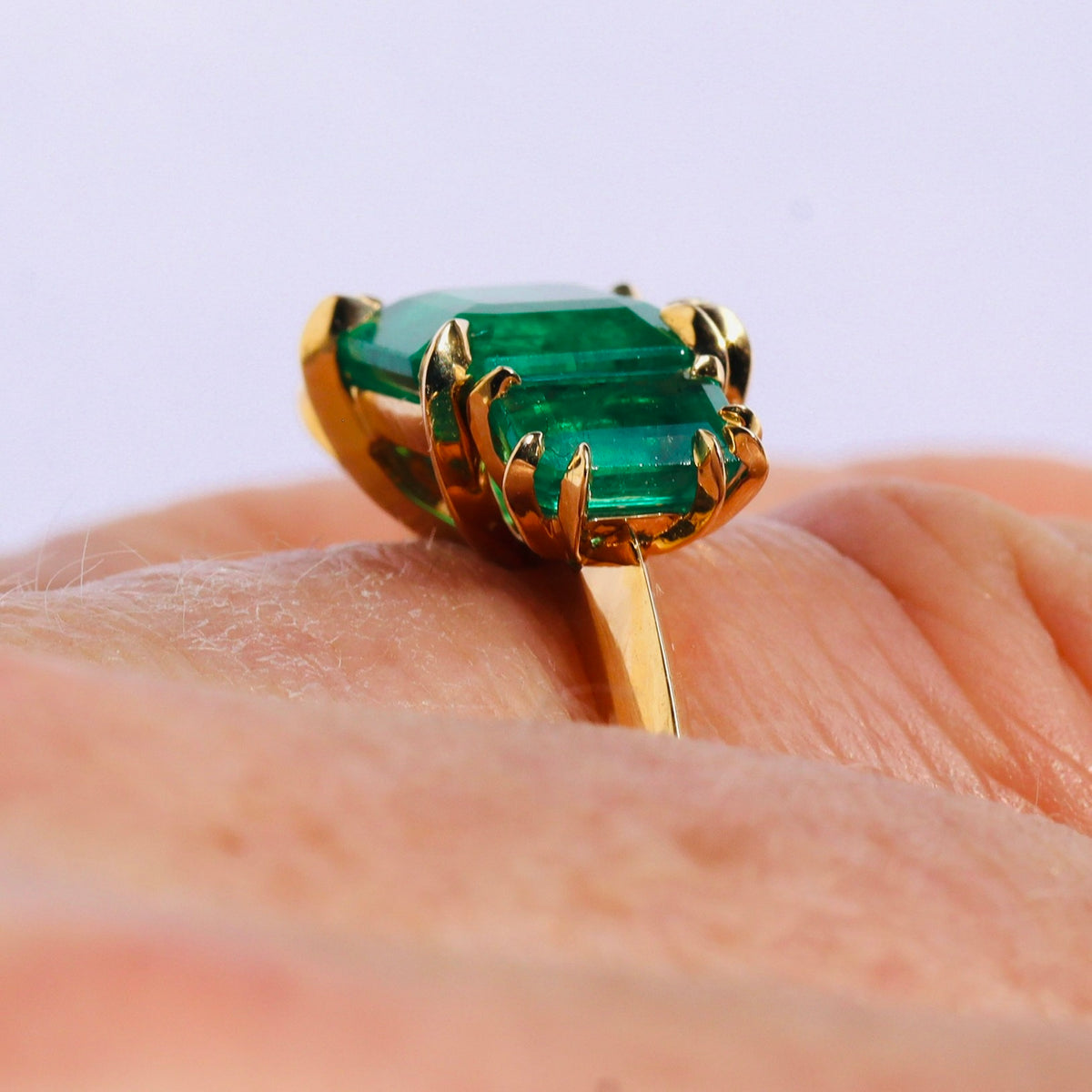 Emerald Makhaira Trilogy Ring