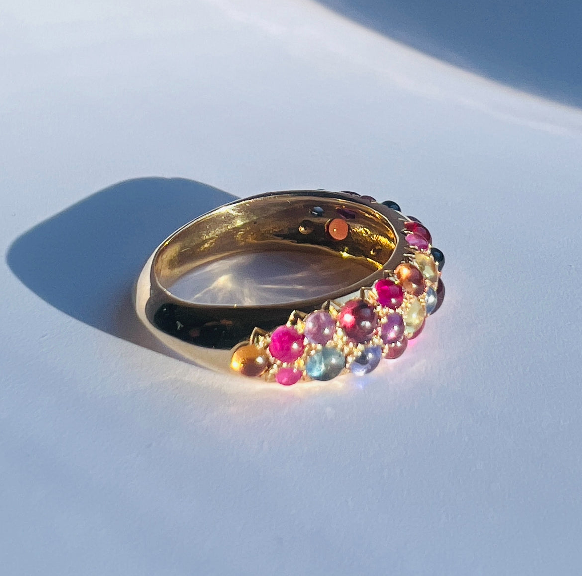 The Rainbow 'Jelly bean' Sapphire Duomo Ring