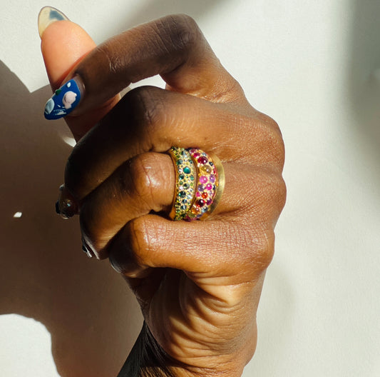 The Rainbow 'Jelly bean' Sapphire Duomo Ring