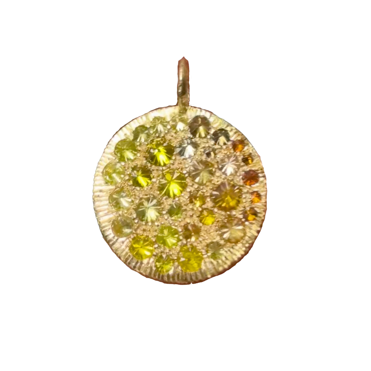 Barbed Yellow Diamond Disc Pendant