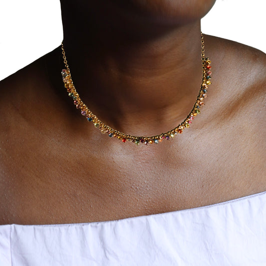 Sapphire Jelly Bean Jumble Necklace