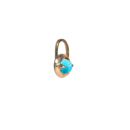 Turquoise Jelly Bean Mini Compass Charm