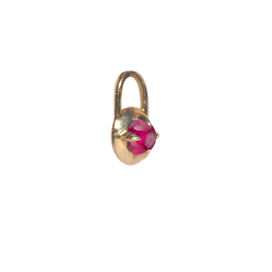 Ruby Jelly Bean Mini Compass Charm