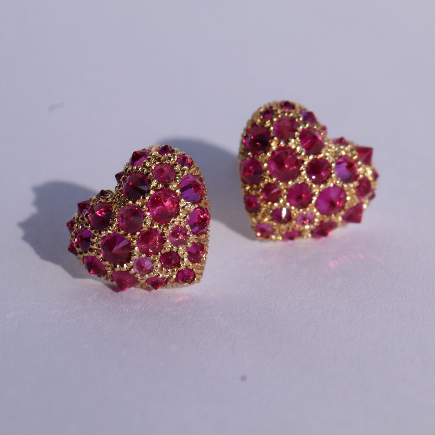 Tough Love Ruby Heart Earrings