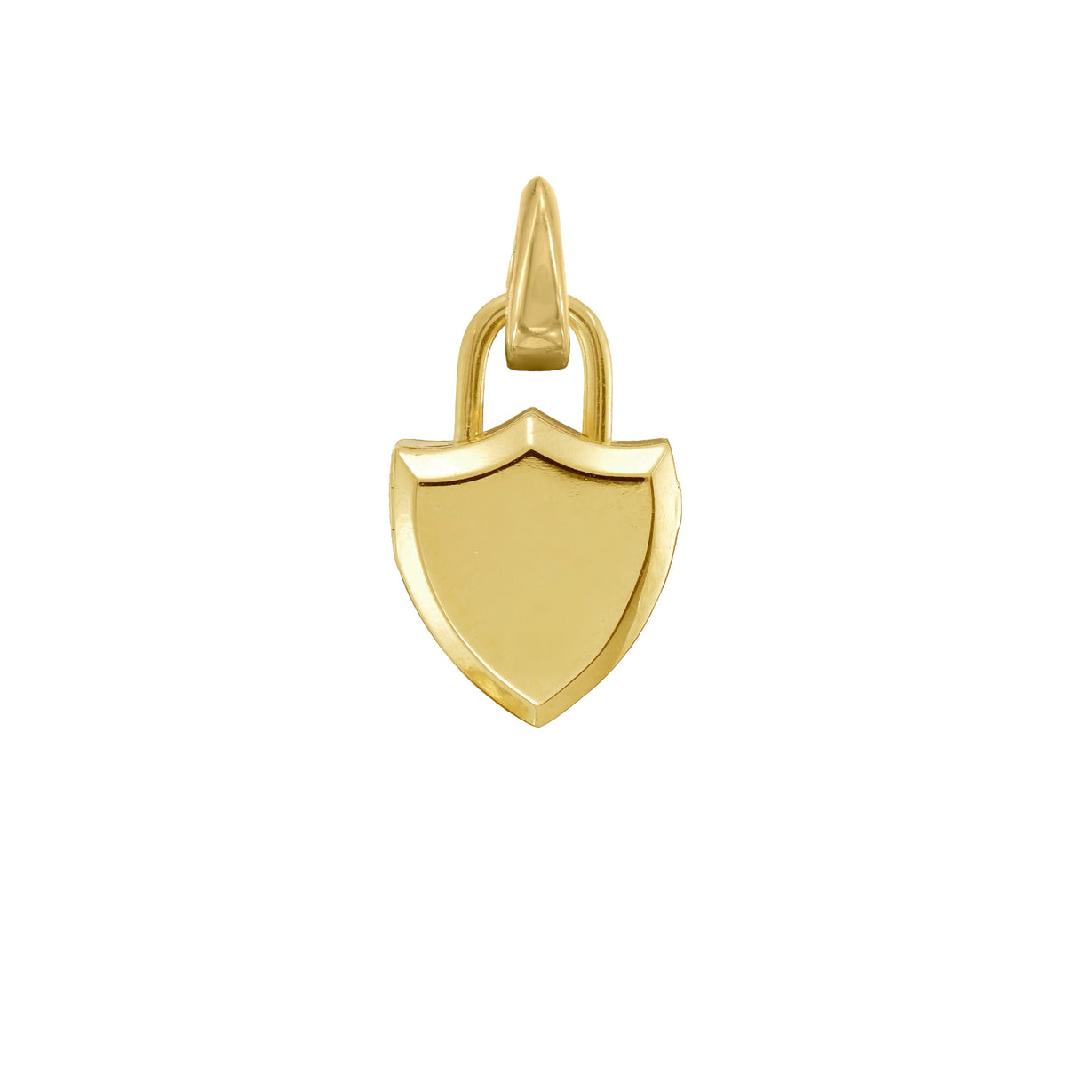 Solid Gold Mini Shield Padlocket® Pendant