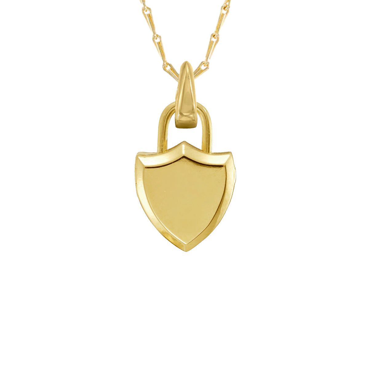 Solid Gold Mini Shield Padlocket® Pendant