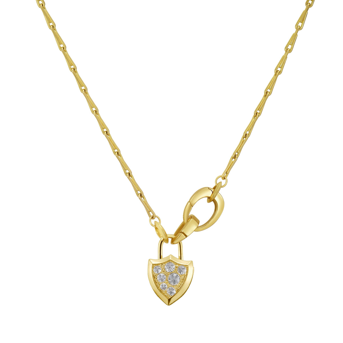 Barbed Diamond Mini Shield Padlocket® Pendant