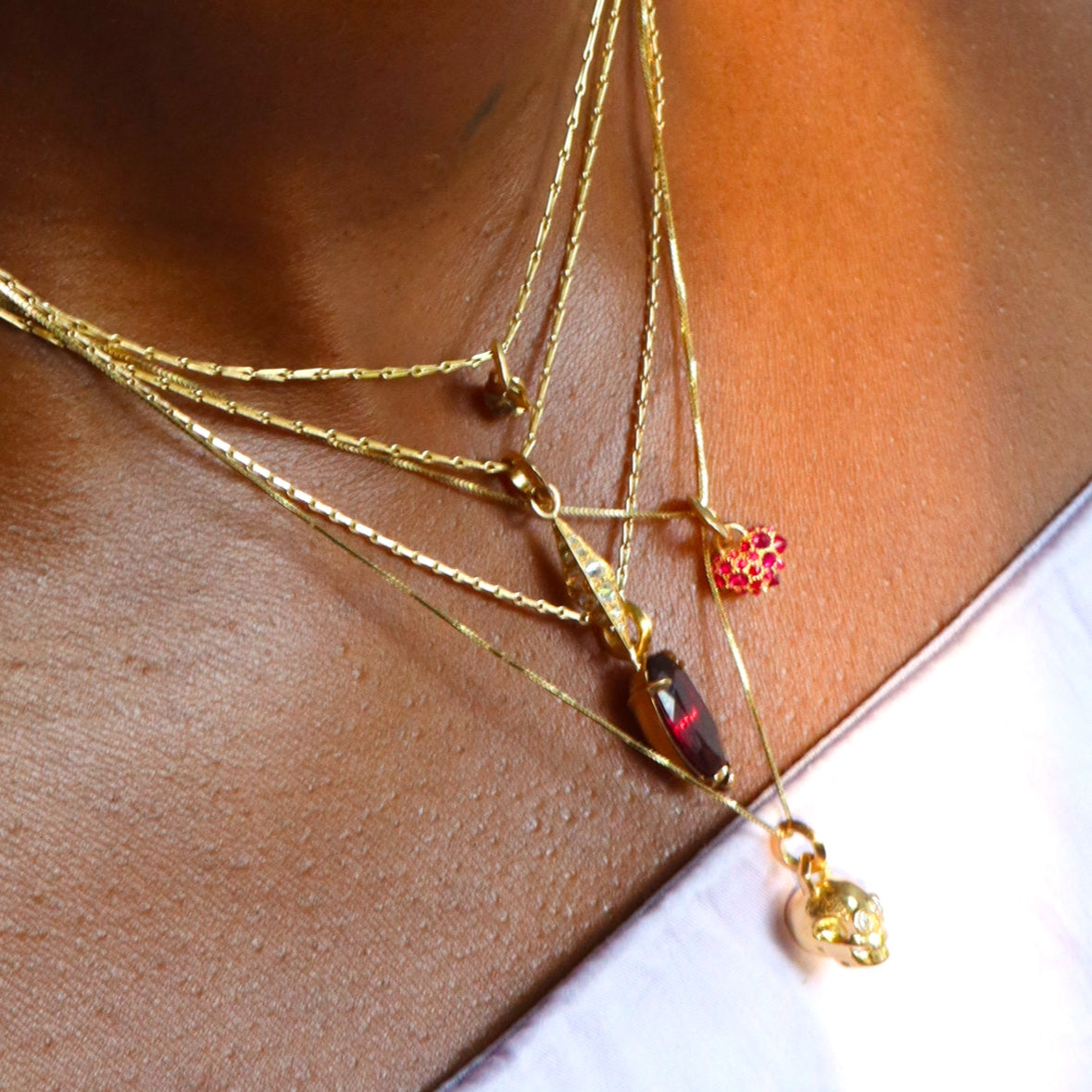 'Tough Love' Barbed Ruby Heart Pendant
