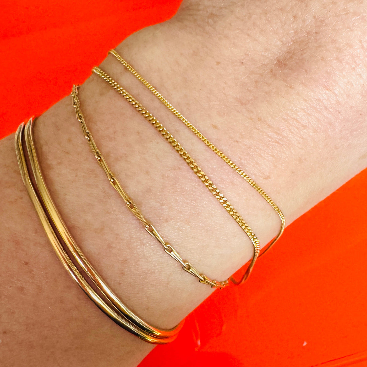 Gold Curb chain - 1mm width
