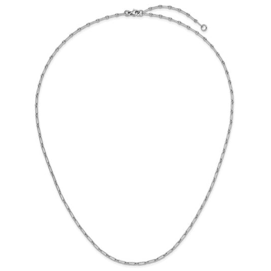 20-22" Platinum Fancy Paperclip Chain - 2.3mm width