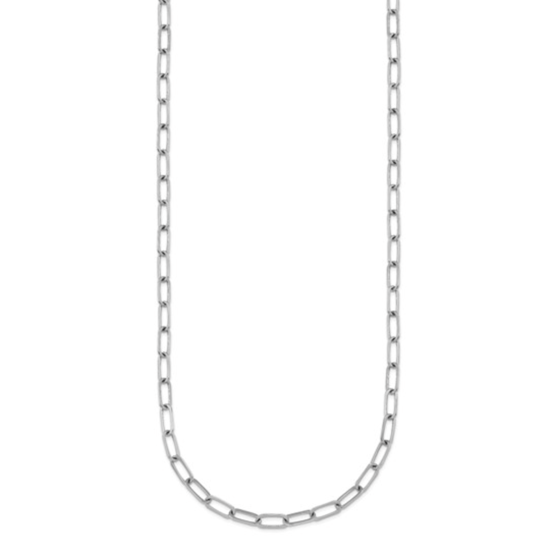 24" Platinum Paperclip Chain - 3.4mm width