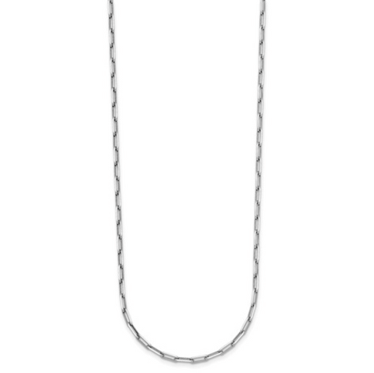 24" Platinum Paperclip Chain - 2.3mm width