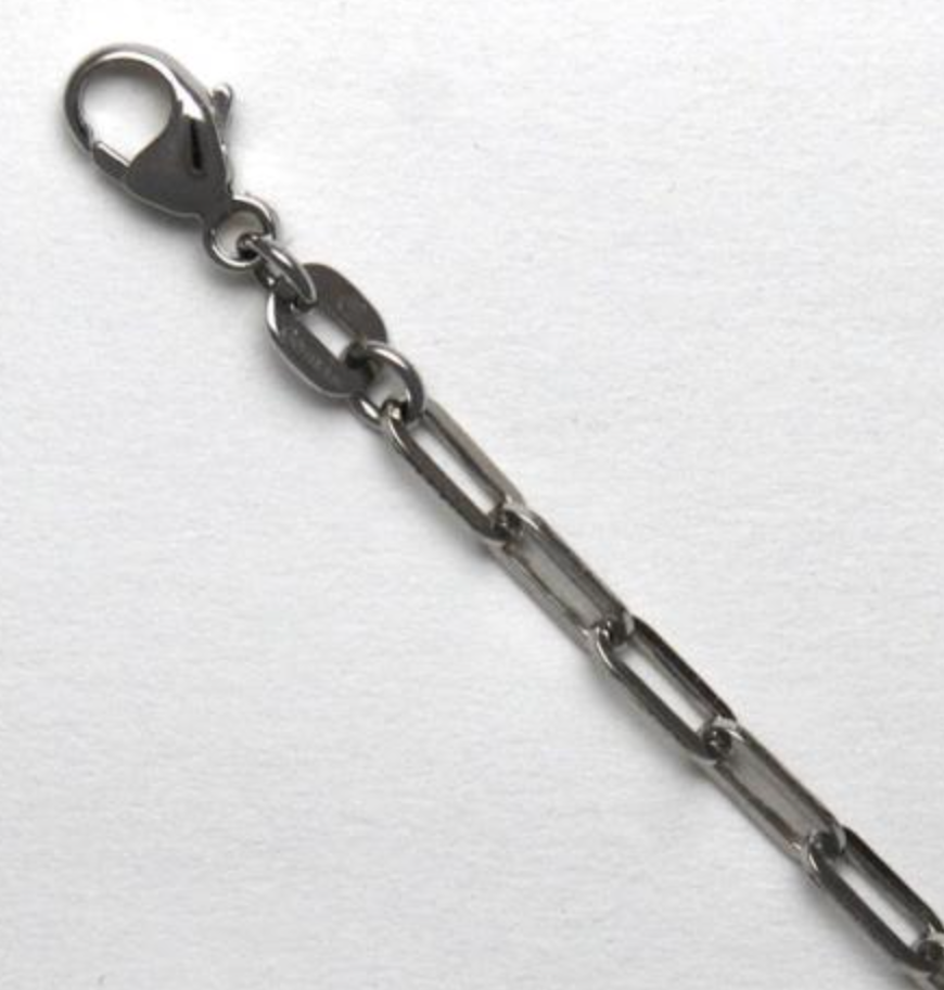 24" Platinum Paperclip Chain - 2.5mm width