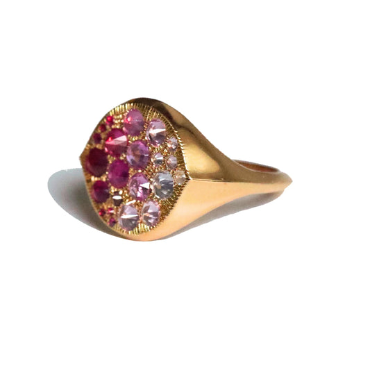 Barbed Sapphire & Ruby Signet Ring