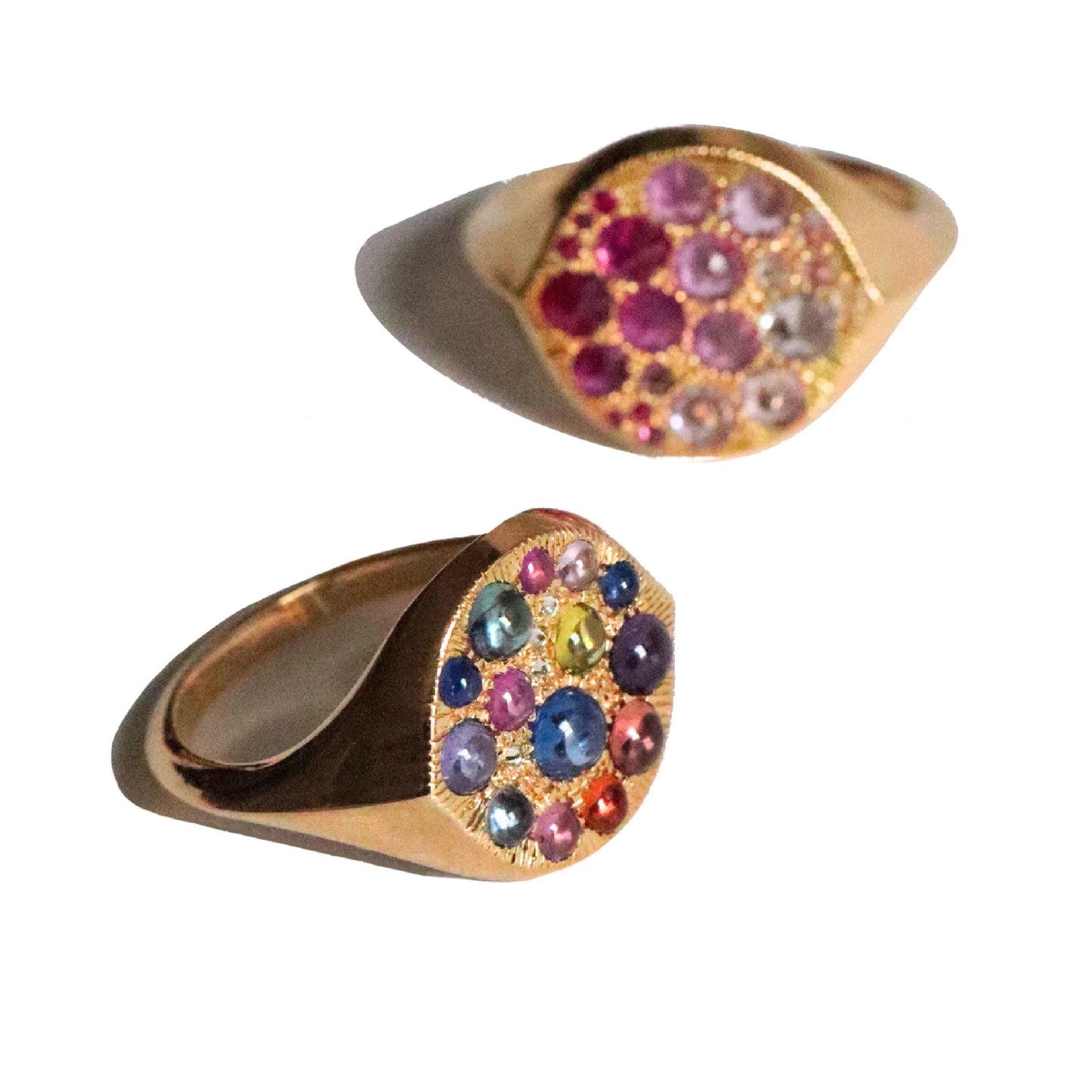 Barbed Sapphire & Ruby Signet Ring
