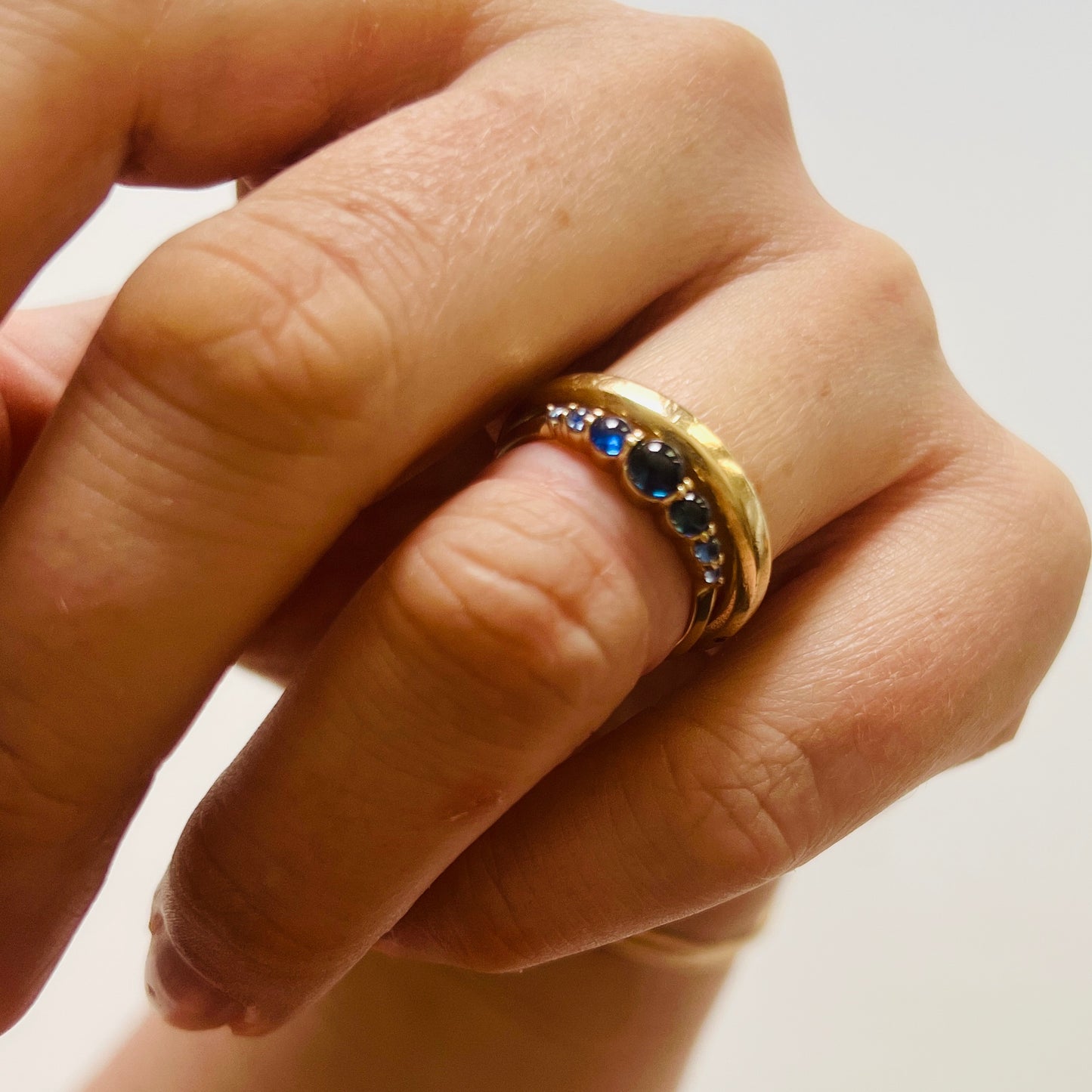 Blue "Jelly Bean" Sapphire Lina Ring
