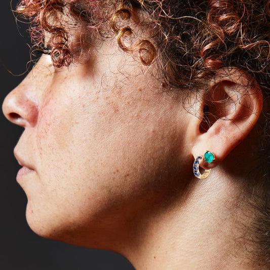 Sapphire 'Jelly Bean' Midi Hoop Earring