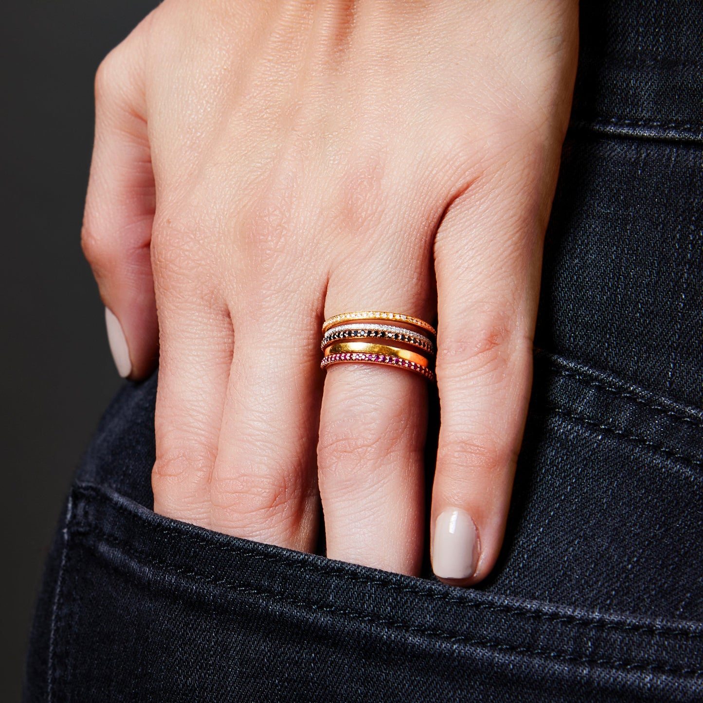 Blue Sapphire 'Thread' Eternity Band