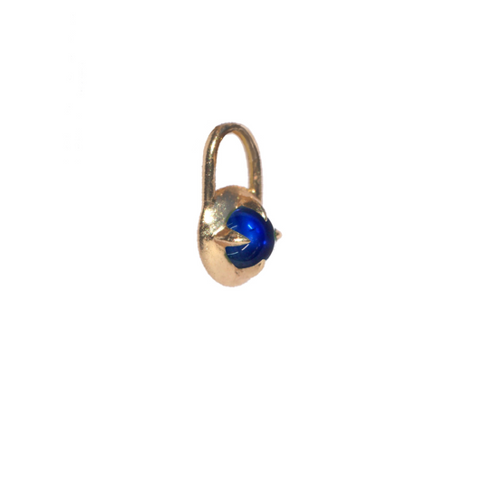 Sapphire Jelly Bean Mini Compass Charm