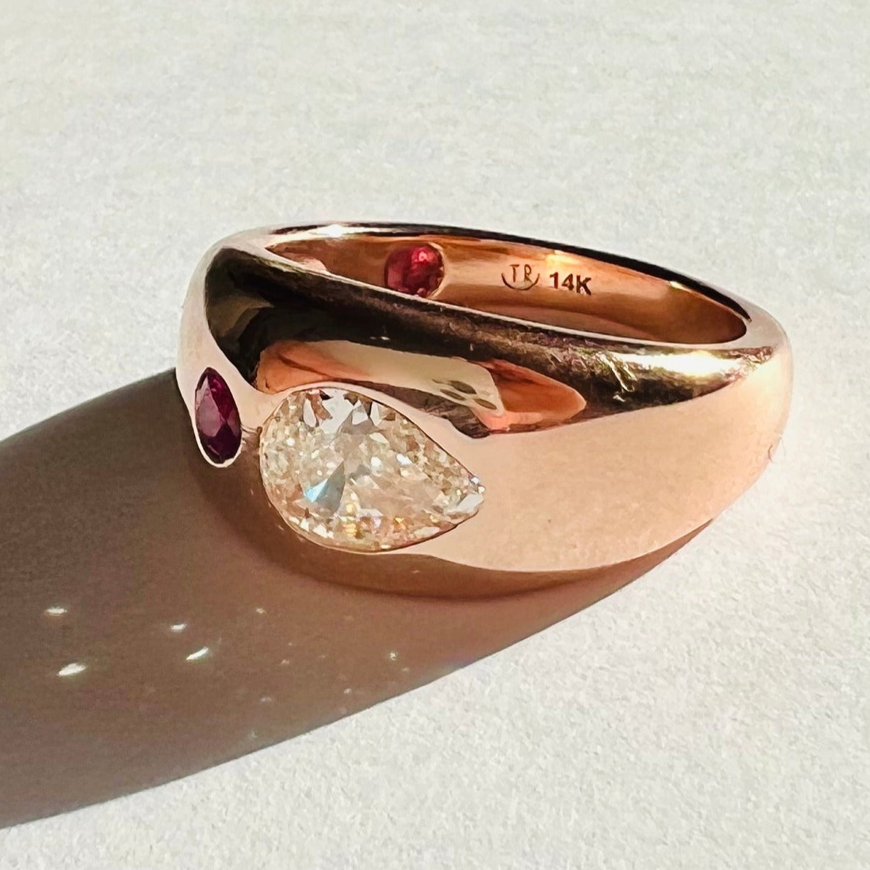 Rose gold dome on sale ring