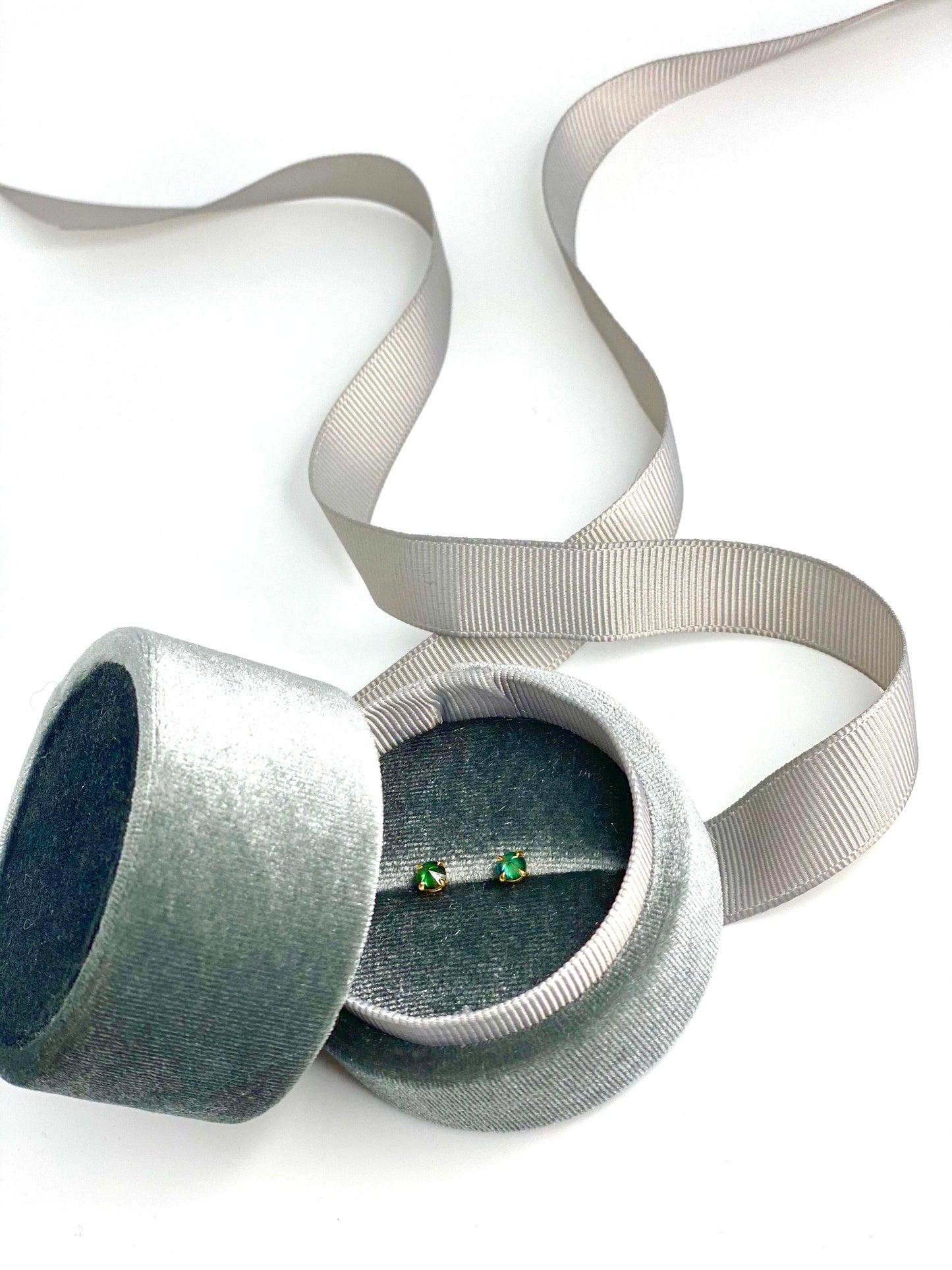 Green Diamond 'Barbed' Stud Earrings