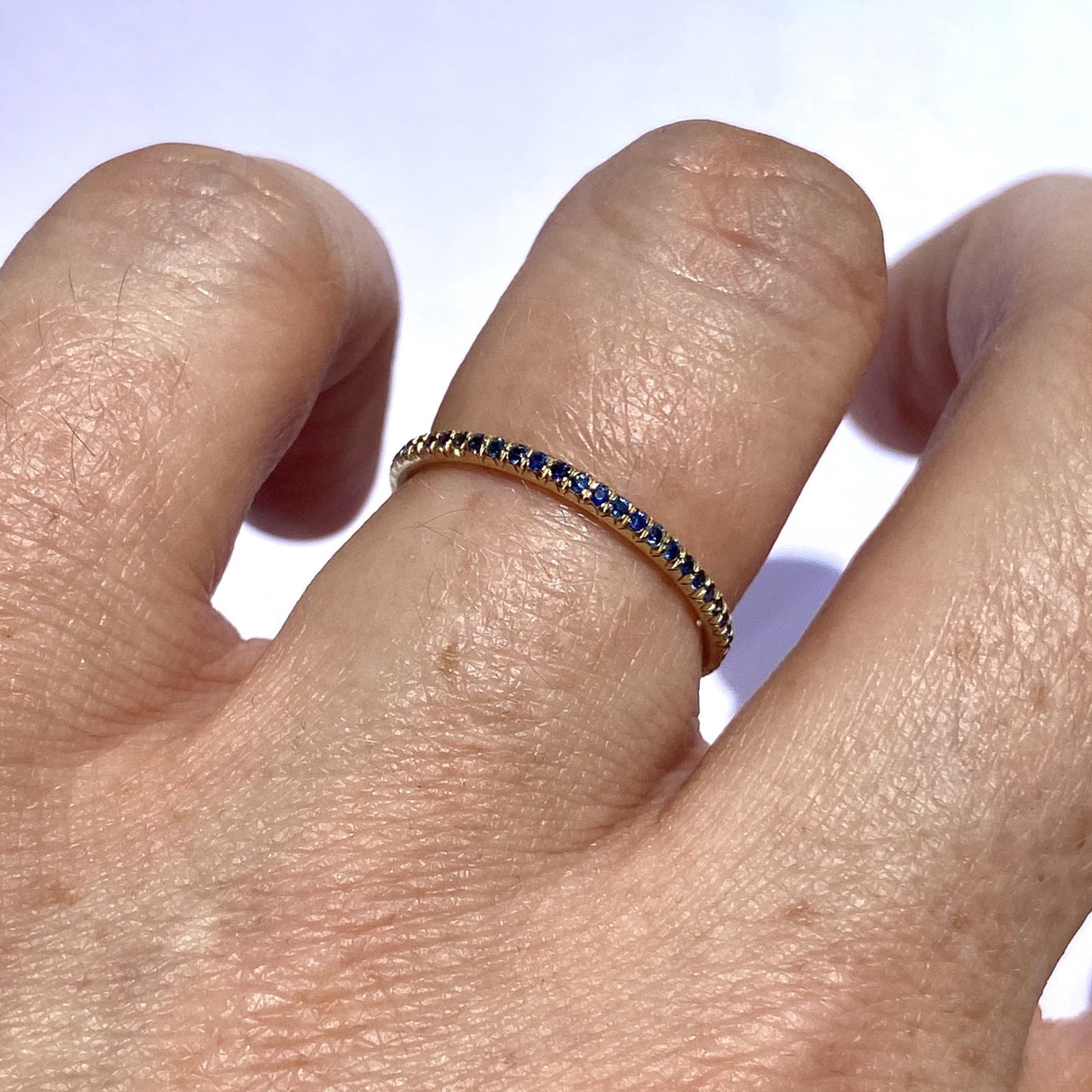 Blue Sapphire 'Thread' Eternity Band