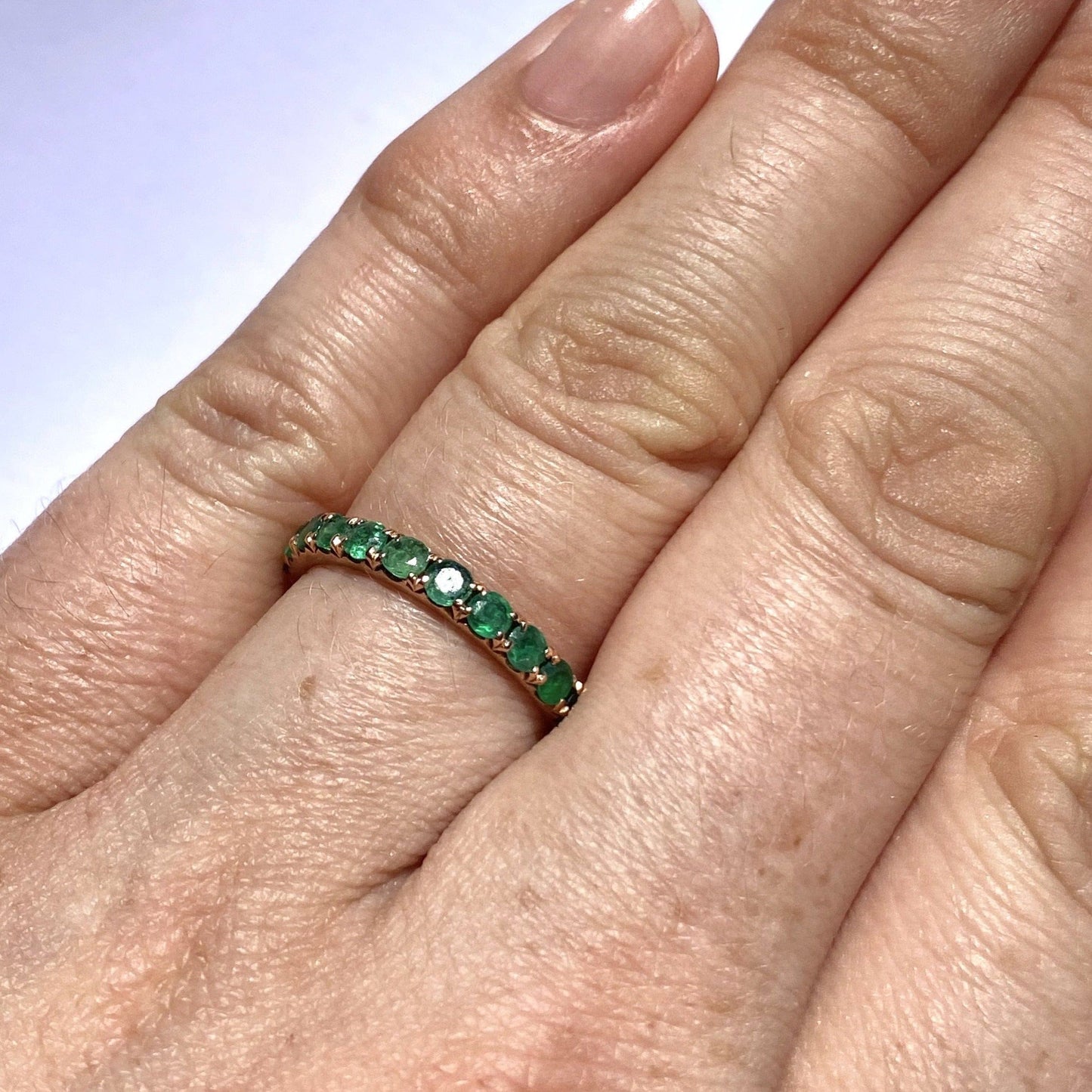 Chunky Emerald Eternity Band