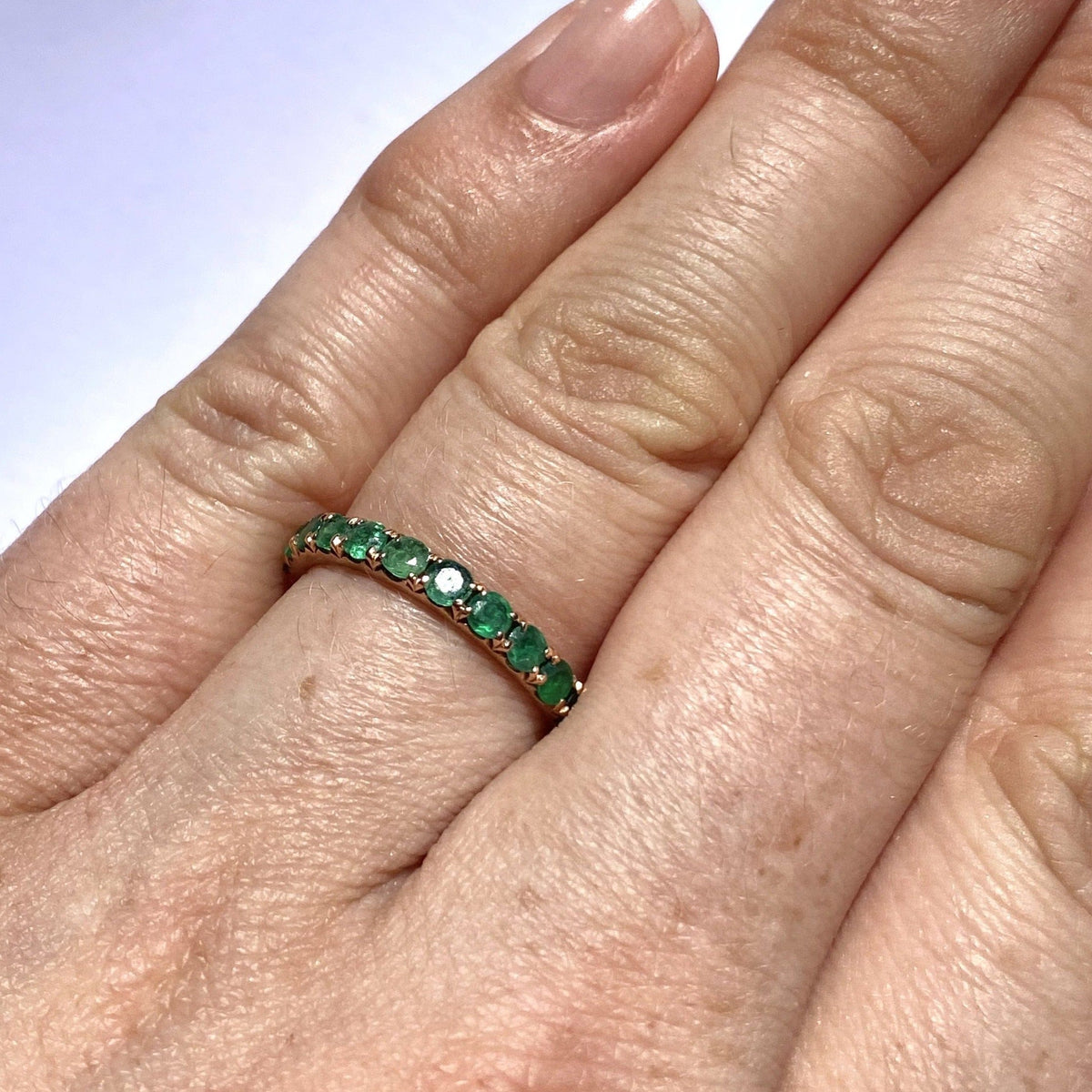 Chunky Emerald Eternity Band