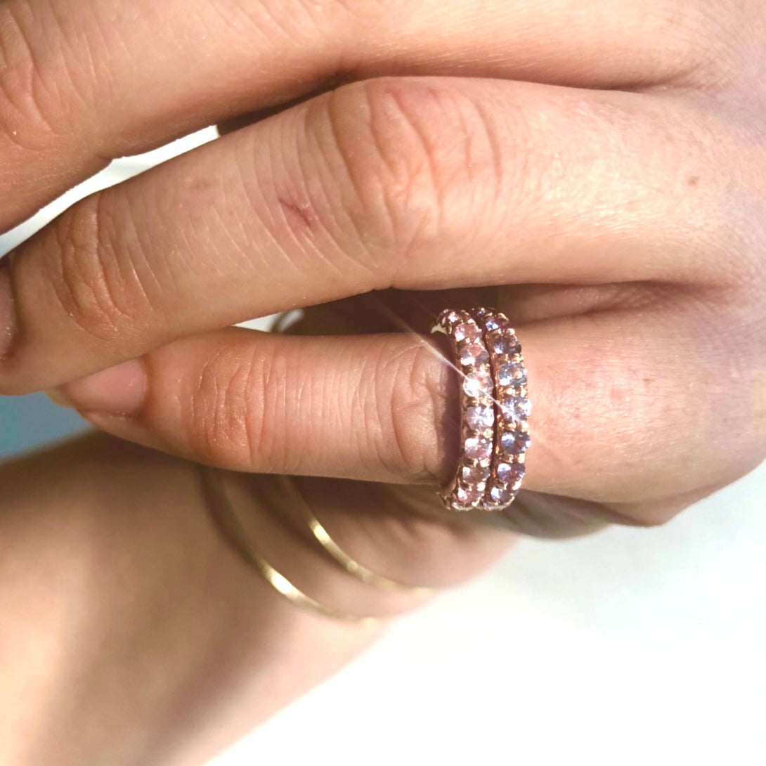 Chunky Lavender Sapphire Eternity Band