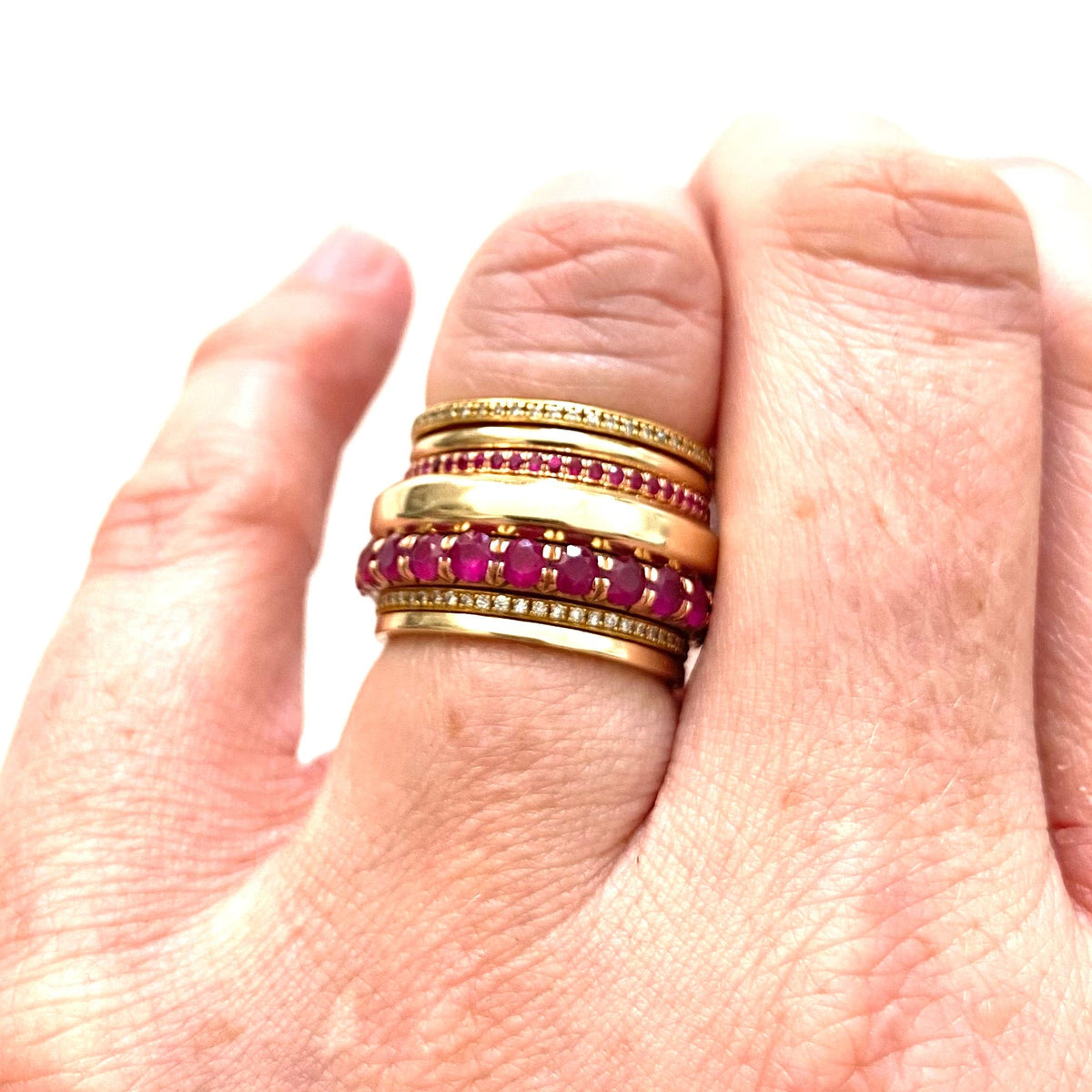 The 'Ira' Solid Gold Beveled Band