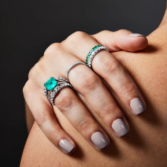 Chunky Emerald Eternity Band