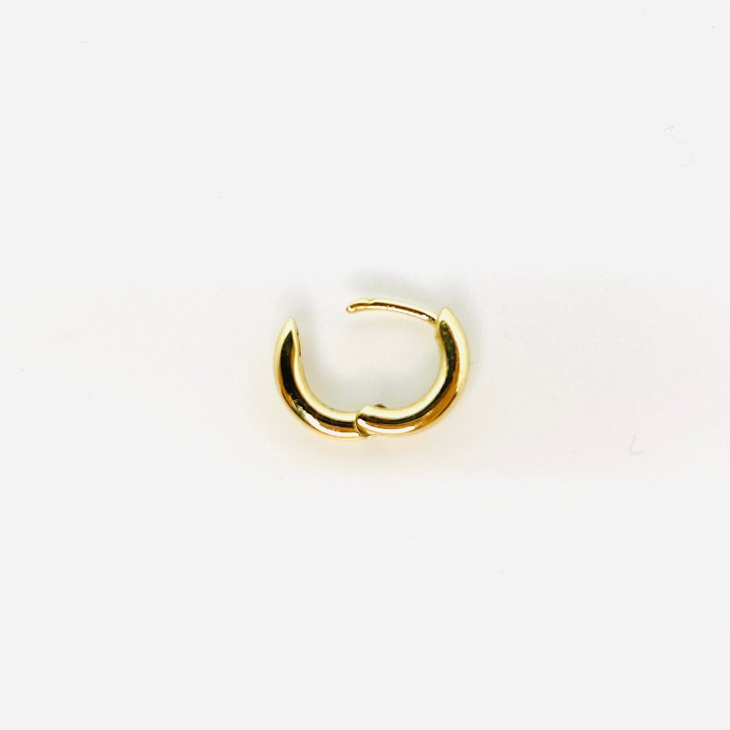 White Gold Chunky Mini Huggie Hoop Earring
