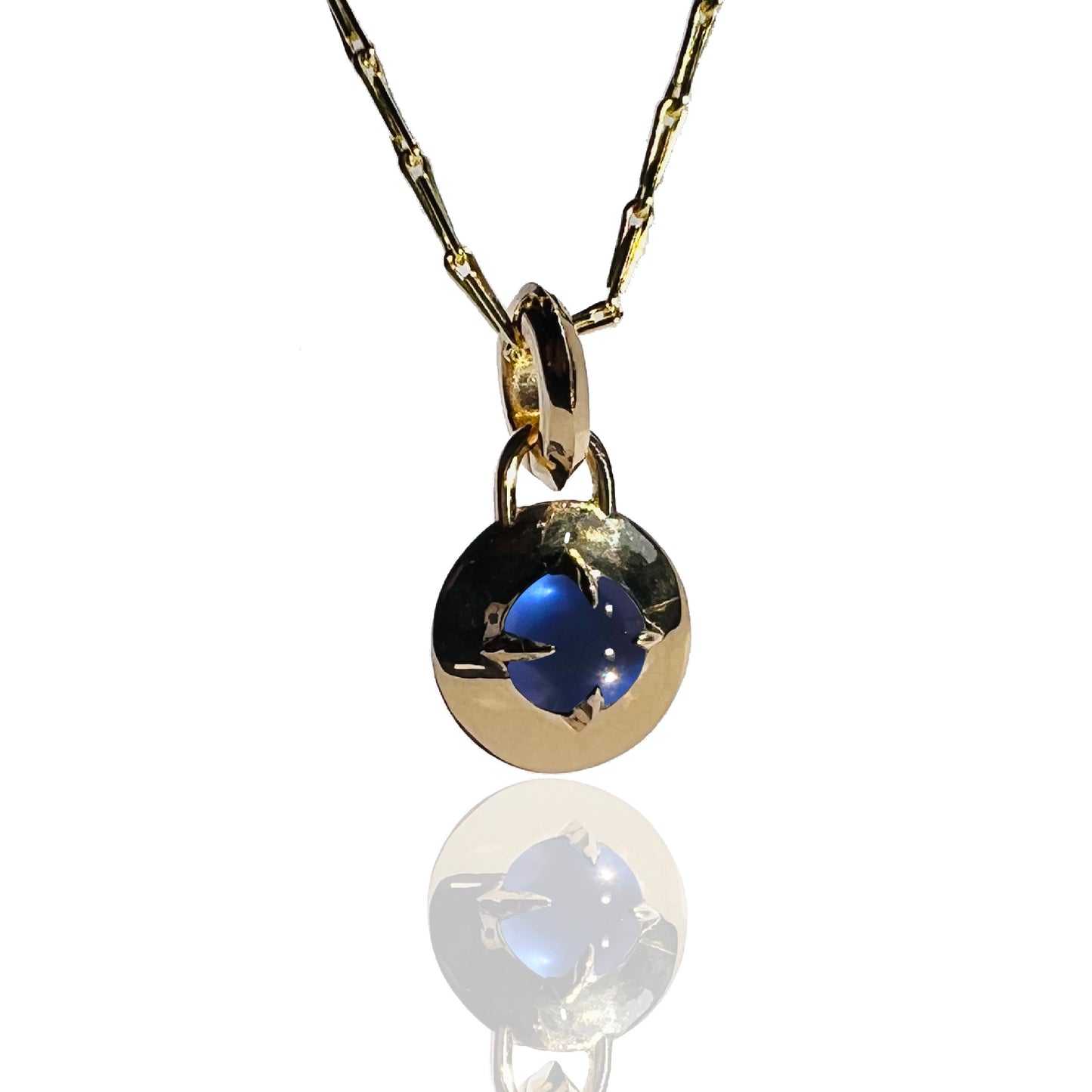 Sapphire Jelly Bean Compass Pendant