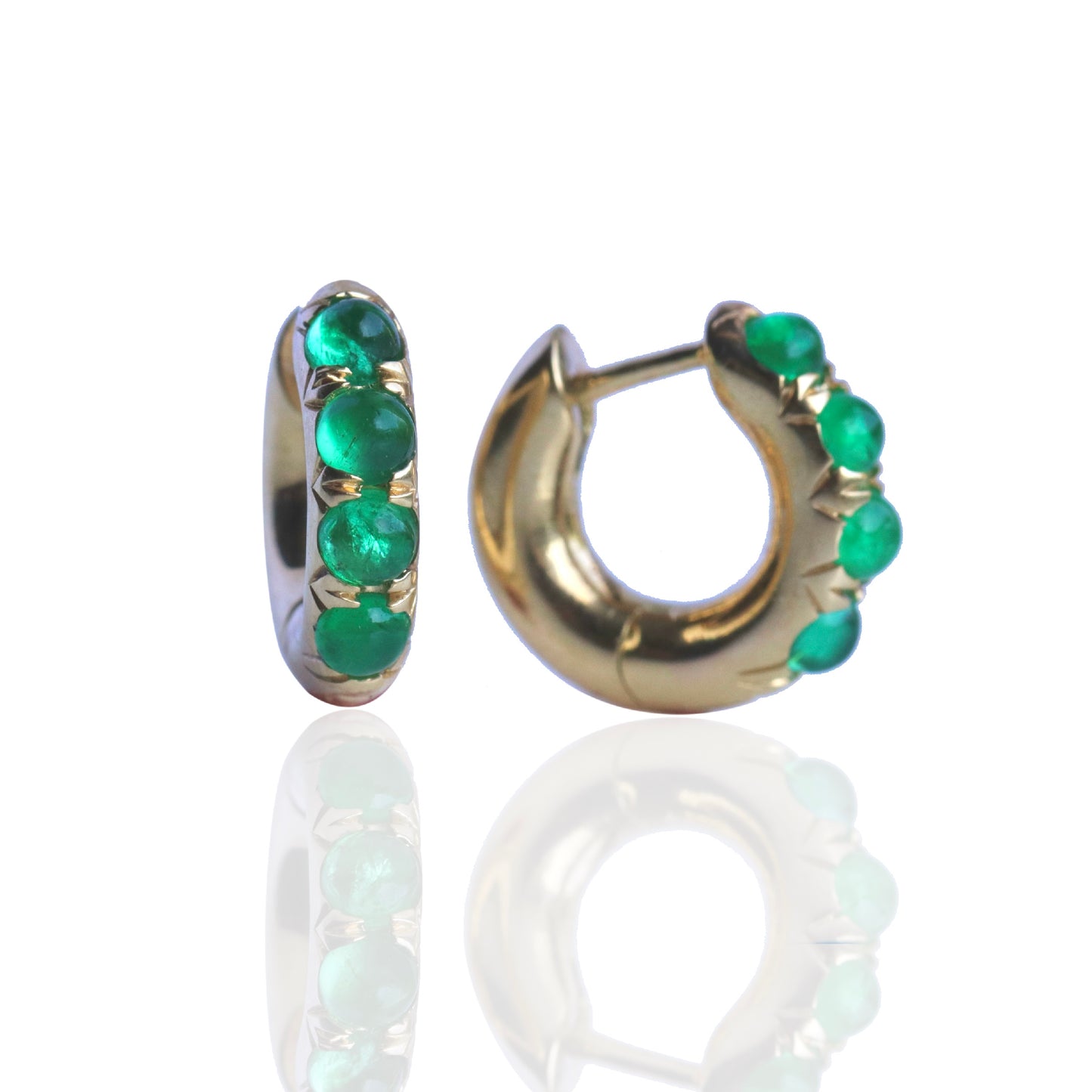 Emerald 'Jelly Bean' Chunky Huggie Hoop