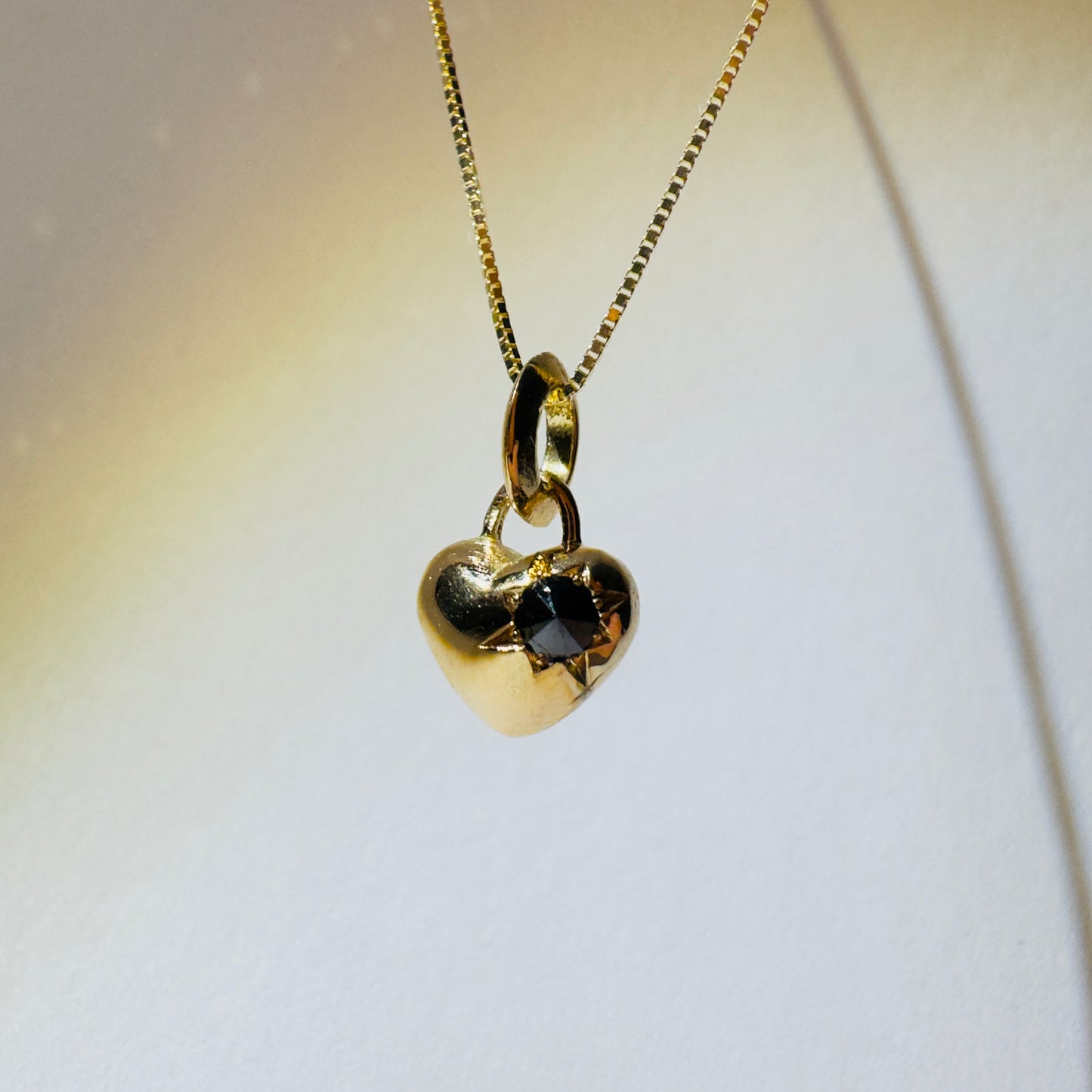 'Busted Heart' Barbed black diamond Pendant