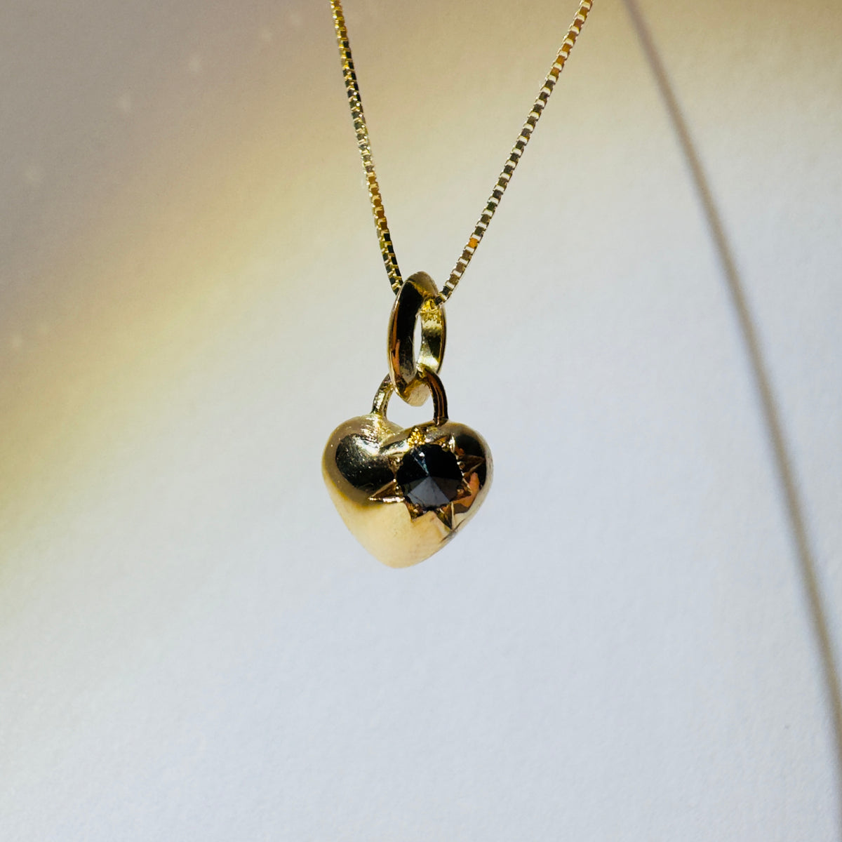 Barbed 'Busted Heart' black diamond Pendant